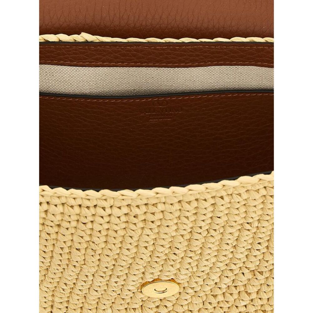 Valentino Garavani Women Alltime Raffia And Grain Leather Bag Valentino Garavani - Picture 4 of 4